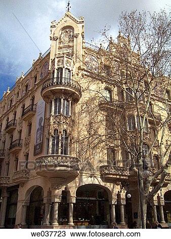 Gran Hotel, Fundaci? La Caixa museum. Palma de Mallorca. Majorca, Balearic Islands. Spain View Large Photo Image Stock Image - Gran Hotel, Fundaci? La Caixa museum. Palma de Mallorca. Majorca, Balearic Islands. Spain. Fotosearch
