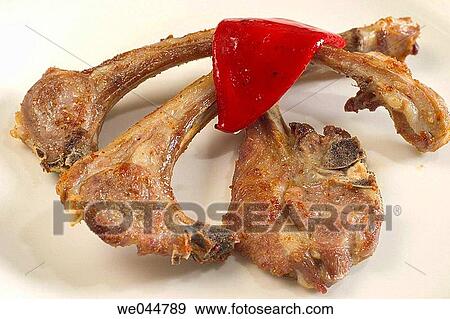 Grilled chops of lamb View Large Photo Image Stock Photo - Grilled chops of lamb. Fotosearch