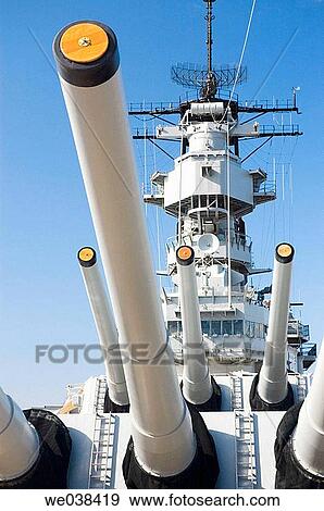 Guns, USS Missouri battleship, Pearl Harbor, Oahu, Hawaii View Large Photo Image Stock Photo - Guns, USS Missouri battleship, Pearl Harbor, Oahu, Hawaii. Fotosearch