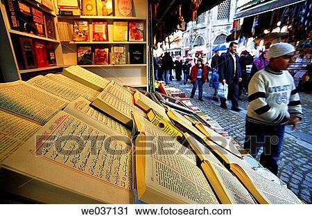 Holy books at market in Ey? p district near the Golden Horn, Istanbul. Turkey View Large Photo Image Stock Image - Holy books at market in Ey? p district near the Golden Horn, Istanbul. Turkey. Fotosearch