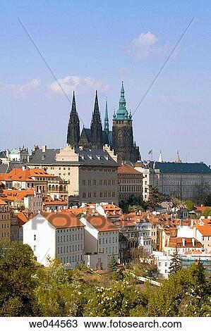 Hradcany Castle in spring. Czech Republic, Prague View Large Photo Image Stock Image - Hradcany Castle in spring. Czech Republic, Prague. Fotosearch