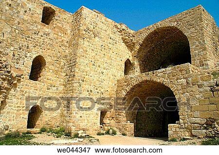 Kerak fortified castle built by French crusaders in the 1140? s. Jordan View Large Photo Image Stock Photo - Kerak fortified castle built by French crusaders in the 1140? s. Jordan. Fotosearch