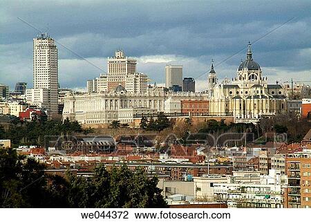 Madrid skyline. Spain View Large Photo Image Stock Image - Madrid skyline. Spain. Fotosearch