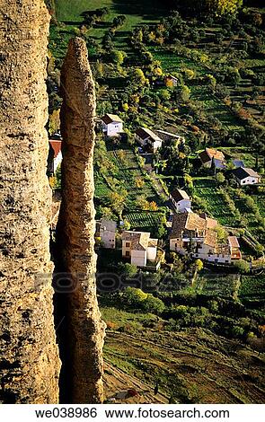 Mallo Puro and Riglos village. Riglos. Prepirineo. Huesca. Arag? n. Spain. View Large Photo Image Stock Photograph - Mallo Puro and Riglos village. Riglos. Prepirineo. Huesca. Arag? n. Spain.. Fotosearch