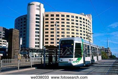 Modern tram in Melbourne Central Business District. Victoria. Australia. View Large Photo Image Stock Image - Modern tram in Melbourne Central Business District. Victoria. Australia.. Fotosearch