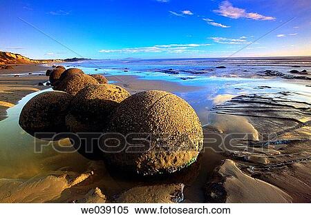 Moeraki Boulders. Otago. New Zealand View Large Photo Image Stock Photography - Moeraki Boulders. Otago. New Zealand. Fotosearch