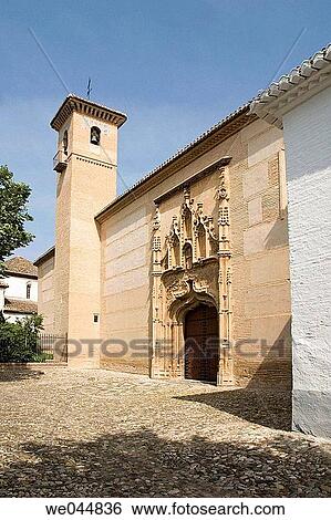 Monastery of Santa Isabel la Real. Albayc? n neighbourhood. Granada. Andalusia, Spain View Large Photo Image Stock Photograph - Monastery of Santa Isabel la Real. Albayc? n neighbourhood. Granada. Andalusia, Spain. Fotosearch