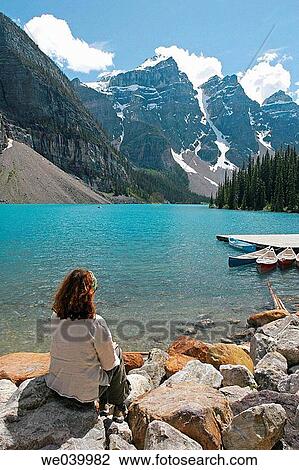 Moraine Lake. Rocky Mountains. Alberta. Canada View Large Photo Image Stock Image - Moraine Lake. Rocky Mountains. Alberta. Canada. Fotosearch