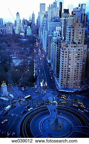 New York City, Columbus Circle, traffic at dusk. USA View Large Photo Image Stock Image - New York City, Columbus Circle, traffic at dusk. USA. Fotosearch