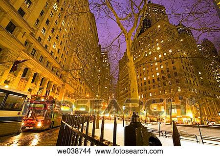 Night scenes, Broadway near Battery Park, New York City, USA View Large Photo Image Picture - Night scenes, Broadway near Battery Park, New York City, USA. Fotosearch