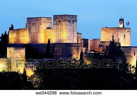Night view of the Alhambra, Granada. Andalusia, Spain View Large Photo Image Stock Photo - Night view of the Alhambra, Granada. Andalusia, Spain. Fotosearch
