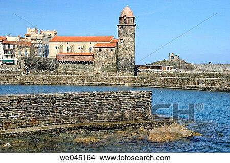 Picture - Notre Dame des Anges church. Collioure. Languedoc-Roussillon. France. Fotosearch