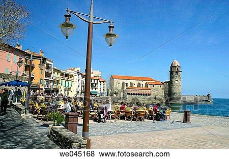 Stock Photo - Notre Dame des Anges church. Collioure. Languedoc-Roussillon. France. Fotosearch