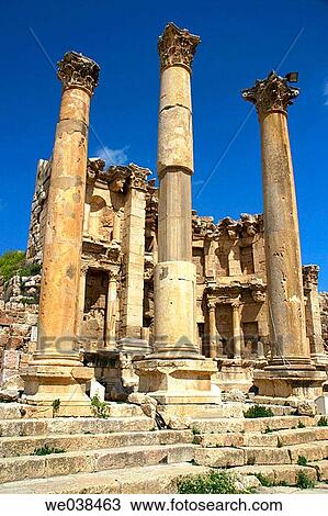 Nymphaeum, archaeological site of Jerash. Jordan View Large Photo Image Stock Image - Nymphaeum, archaeological site of Jerash. Jordan. Fotosearch