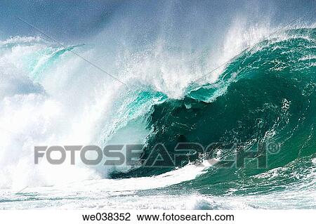 Ocean wave, Oahu. Hawaii, USA View Large Photo Image Stock Image - Ocean wave, Oahu. Hawaii, USA. Fotosearch