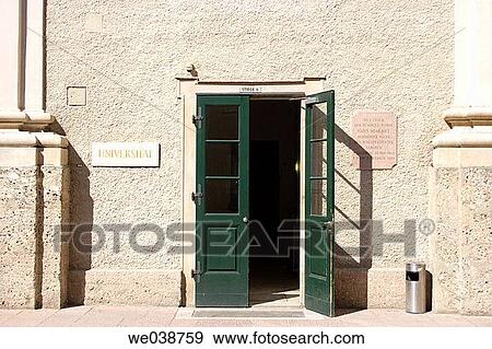Open door to a faculty of the University of Salzburg in the Residence. Birthplace of painter Hans Makart. Salzburg, Austria. View Large Photo Image Stock Photo - Open door to a faculty of the University of Salzburg in the Residence. Birthplace of painter Hans Makart. Salzburg, Austria.. Fotosearch