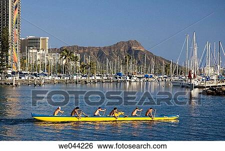 Outrigger, Waikiki, Diamond Head, Oahu, Hawaii View Large Photo Image Stock Photograph - Outrigger, Waikiki, Diamond Head, Oahu, Hawaii. Fotosearch
