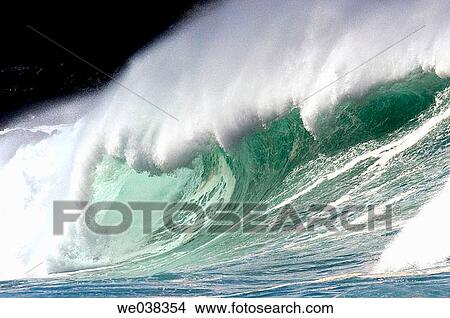 Powerful ocean wave, Oahu. Hawaii, USA View Large Photo Image Picture - Powerful ocean wave, Oahu. Hawaii, USA. Fotosearch