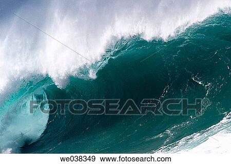 Powerful ocean wave, Oahu. Hawaii, USA View Large Photo Image Stock Photo - Powerful ocean wave, Oahu. Hawaii, USA. Fotosearch