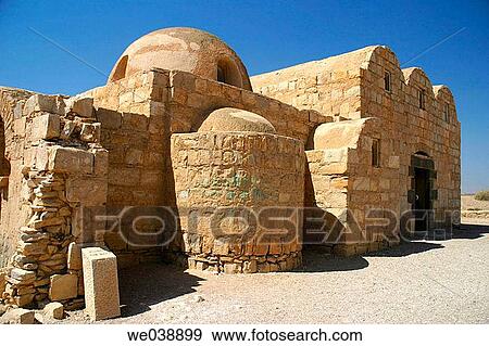 Stock Photo - Qasr Amra desert castle, Jordan. Fotosearch