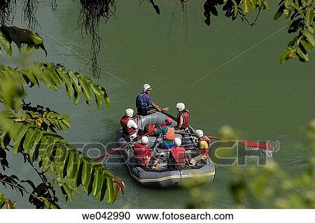 Stock Image - Rafting at Trisuli river, Nepal. Fotosearch