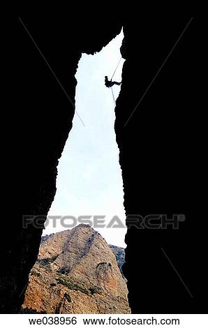 Rappelling in Aguja Roja. Riglos. Huesca. Arag? n. Spain. View Large Photo Image Stock Photograph - Rappelling in Aguja Roja. Riglos. Huesca. Arag? n. Spain.. Fotosearch