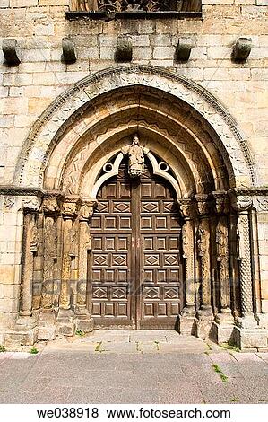 Romanesque main front of Santa Maria de la Oliva church, Villaviciosa. Asturias, Spain View Large Photo Image Stock Photo - Romanesque main front of Santa Maria de la Oliva church, Villaviciosa. Asturias, Spain. Fotosearch