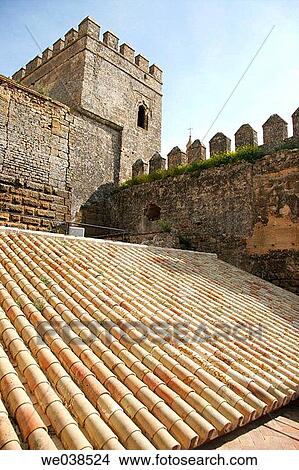 Rooftop and tower of the Alcßzar de la Puerta de Sevilla, Carmona. Sevilla province, Andalusia, Spain View Large Photo Image Picture - Rooftop and tower of the Alcßzar de la Puerta de Sevilla, Carmona. Sevilla province, Andalusia, Spain. Fotosearch