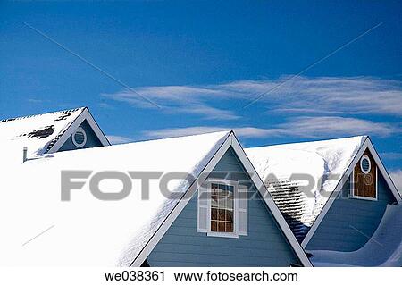 Stock Image - Rooftop snow. Fotosearch