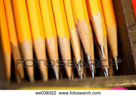 Stock Image - Row of pencil points. Fotosearch