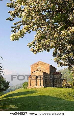 Stock Photo - Santa Cristina de Lena pre-Romanesque church, Pola de Lena. Asturias, Spain. Fotosearch