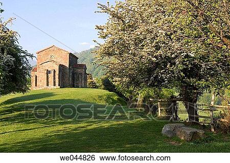 Santa Cristina de Lena pre-Romanesque church, Pola de Lena. Asturias, Spain View Large Photo Image Stock Photograph - Santa Cristina de Lena pre-Romanesque church, Pola de Lena. Asturias, Spain. Fotosearch