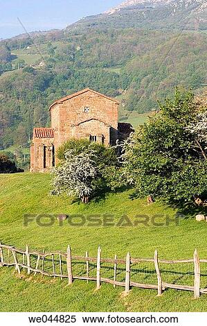 Santa Cristina de Lena pre-Romanesque church, Pola de Lena. Asturias, Spain View Large Photo Image Stock Photography - Santa Cristina de Lena pre-Romanesque church, Pola de Lena. Asturias, Spain. Fotosearch
