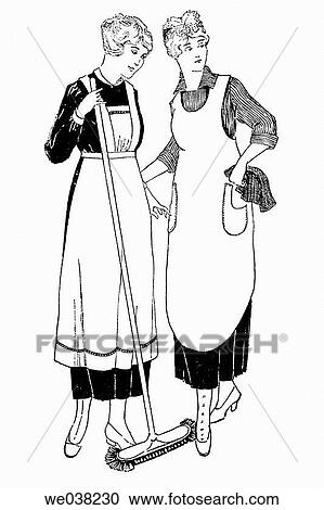 Servants (antique drawing, ca. 1900) View Large Photo Image Stock Image - Servants (antique drawing, ca. 1900). Fotosearch