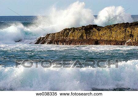 Shorebreak waves, Oahu. Hawaii, USA View Large Photo Image Stock Photography - Shorebreak waves, Oahu. Hawaii, USA. Fotosearch
