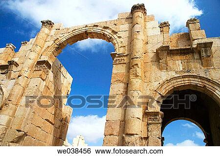 South Gate, archaeological site of Jerash. Jordan View Large Photo Image Stock Photograph - South Gate, archaeological site of Jerash. Jordan. Fotosearch