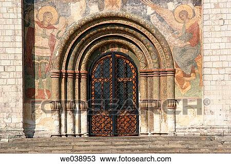 South gate with frescoes of 17th century coming from Suzdal (14th century), Assumption Cathedral, Kremlin. Moscow, Russia View Large Photo Image Stock Image - South gate with frescoes of 17th century coming from Suzdal (14th century), Assumption Cathedral, Kremlin. Moscow, Russia. Fotosearch