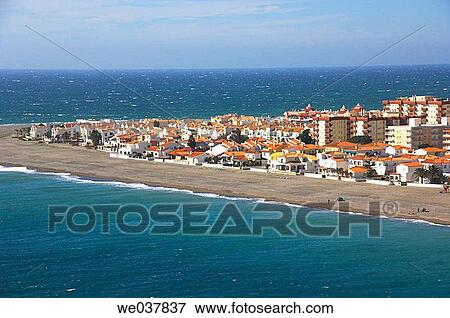 Spain, Andalusia, Calahonda beach from above View Large Photo Image Stock Photo - Spain, Andalusia, Calahonda beach from above. Fotosearch