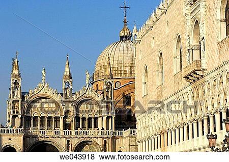 St. Mark's basilica and Doge's Palace, Venice. Veneto, Italy View Large Photo Image Stock Photo - St. Mark's basilica and Doge's Palace, Venice. Veneto, Italy. Fotosearch