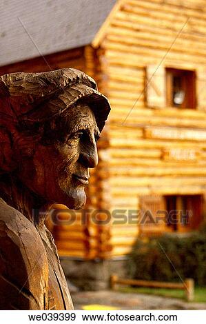 Stock Photo - Statue of man, San Carlos de Bariloche. R? o, Argentina. Fotosearch