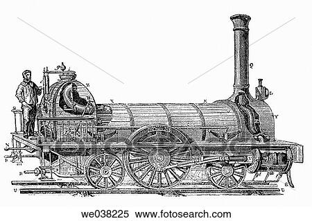 Steam locomotive. Antique drawing. 1920. View Large Photo Image Stock Photography - Steam locomotive. Antique drawing. 1920.. Fotosearch