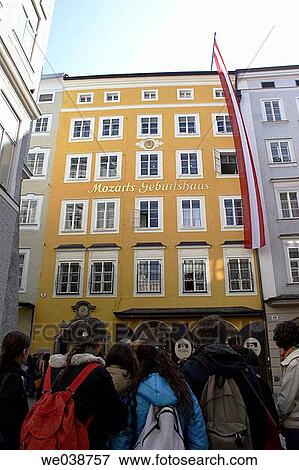 Student-group in front of the house where Wolfgang Amadeus Mozart was born. Getreidegasse 9, Salzburg, Austria View Large Photo Image Stock Photo - Student-group in front of the house where Wolfgang Amadeus Mozart was born. Getreidegasse 9, Salzburg, Austria. Fotosearch