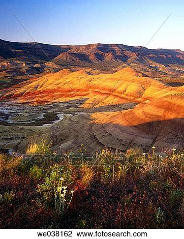 Sunset on the Painted Hills- John Day Fossil Beds National Monument in May. Wheeler County, Oregon, USA View Large Photo Image Stock Image - Sunset on the Painted Hills- John Day Fossil Beds National Monument in May. Wheeler County, Oregon, USA. Fotosearch