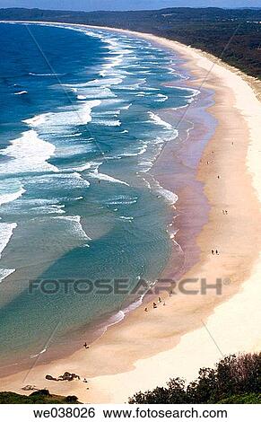 Stock Photograph - Surf Beach at Byron Bay. Australia.. Fotosearch