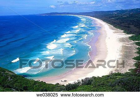 Stock Photography - Surf Beach at Byron Bay. Australia.. Fotosearch