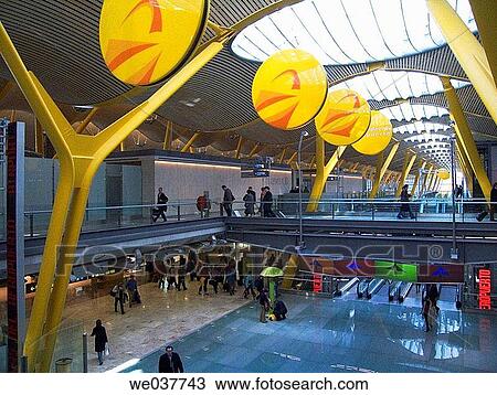 Terminal 4, new Barajas airport terminal. Madrid, Spain View Large Photo Image Stock Image - Terminal 4, new Barajas airport terminal. Madrid, Spain. Fotosearch