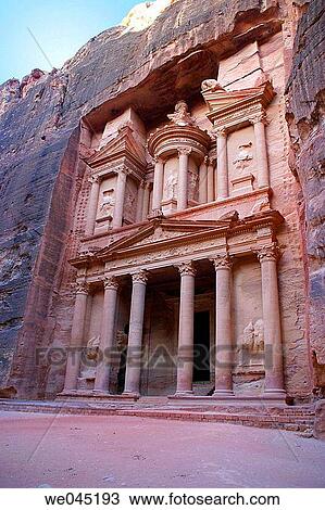 Stock Image - The Khasneh (? Treasury? ), Petra. Jordan. Fotosearch