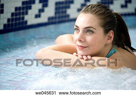 Therapeutic seawater pool (33? C) with hydrojet, underwater massage jets, waterfalls, bubbles, shoulder and neck massage waterfalls, jacuzzis, against-the-current swimming, and hot and cold plunge pools View Large Photo Image Stock Image - Therapeutic seawater pool (33? C) with hydrojet, underwater massage jets, waterfalls, bubbles, shoulder and neck massage waterfalls, jacuzzis, against-the-current swimming, and hot and cold plunge pools. Fotosearch