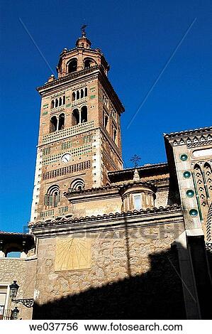 Tower of the cathedral. Teruel. Arag? n, Spain View Large Photo Image Stock Photograph - Tower of the cathedral. Teruel. Arag? n, Spain. Fotosearch
