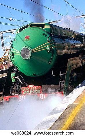Trains, old streamlined steam lococomotive. View Large Photo Image Picture - Trains, old streamlined steam lococomotive.. Fotosearch